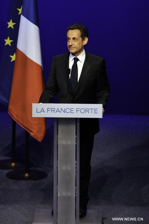 Sarkozy delivers speech after defeat in election