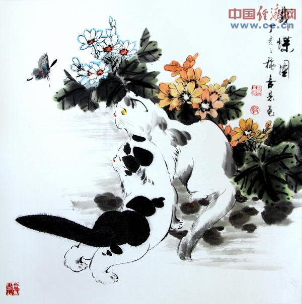 齐喜恩国画作品欣赏之动物素材_书画频道_经